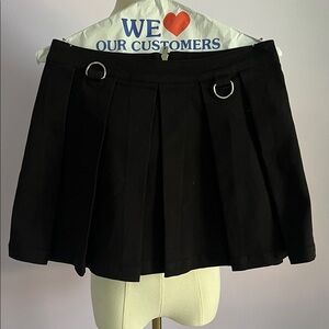 Current Mood Black Skater Skirt with Ring Details